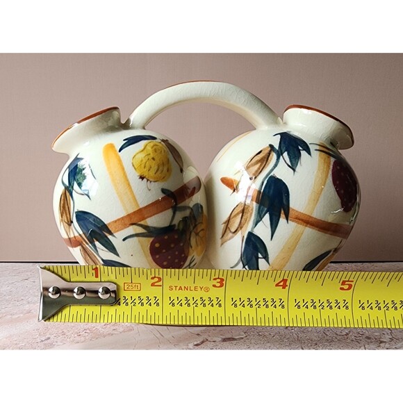 Vintage 1950s Nasco Double Pitcher – Hand-Painted Fruit Motif – Made in Japan - Picture 8 of 10